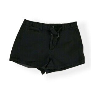New Blank NYC High Rise Aviator Shorts 28 Black Belt Cotton‎ Stretch